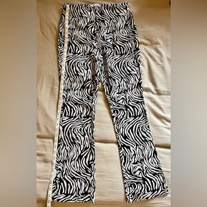 Topshop black and white zebra print pants, size 8.